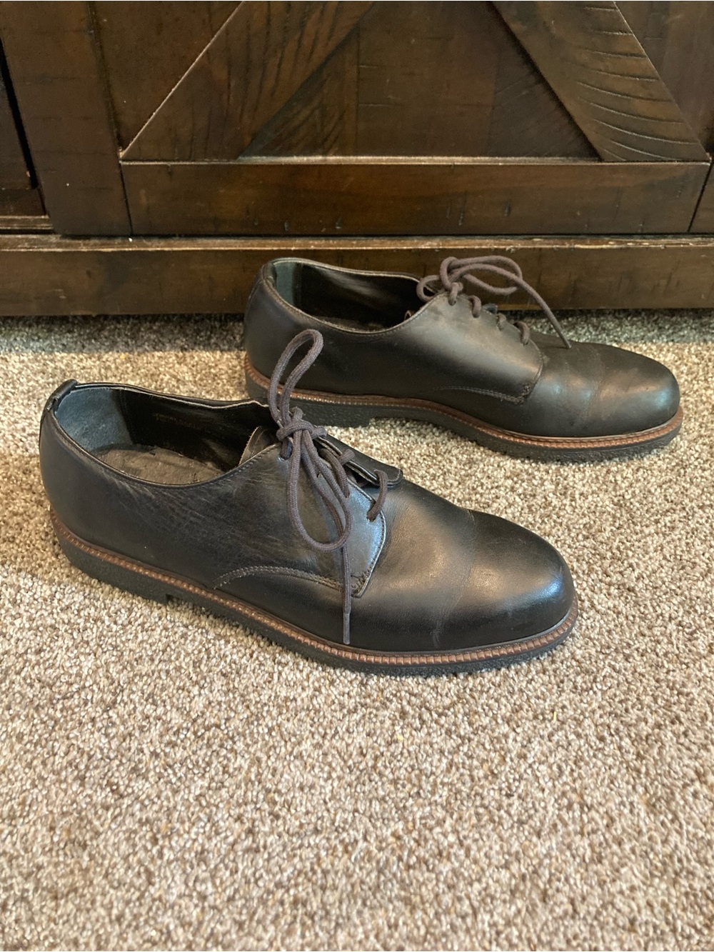 Vintage Mario DeGerard Black Leather Derby Shoes Made in USA Men’s 8.5
